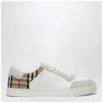Burberry White and Check leather sneakers