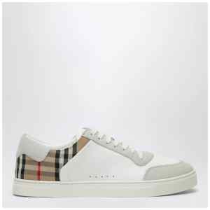 Burberry White and Check leather sneakers