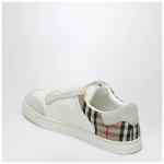 Burberry White and Check leather sneakers