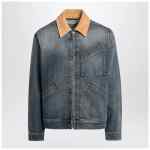 Alexander McQueen Denim jacket with suede collar