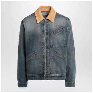 Alexander McQueen Denim jacket with suede collar