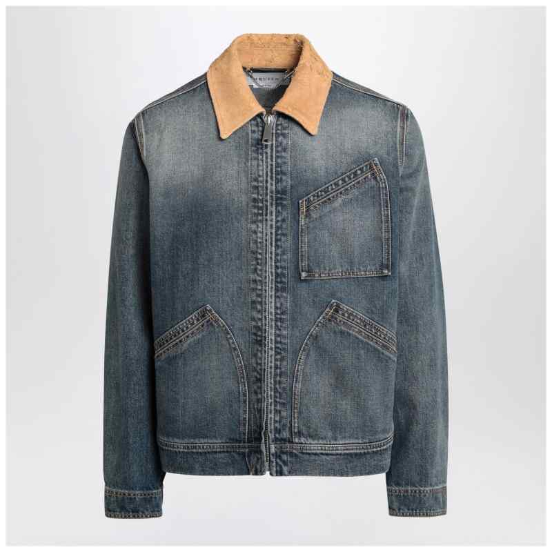 Alexander McQueen Denim jacket with suede collar Alexander McQueen Denim jacket with suede collar