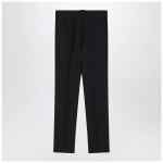 Burberry Classic navy blue wool blend trousers