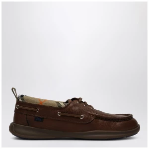 Burberry Brown Loafers with Check Trim