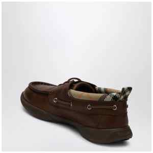 Burberry Brown Loafers with Check Trim