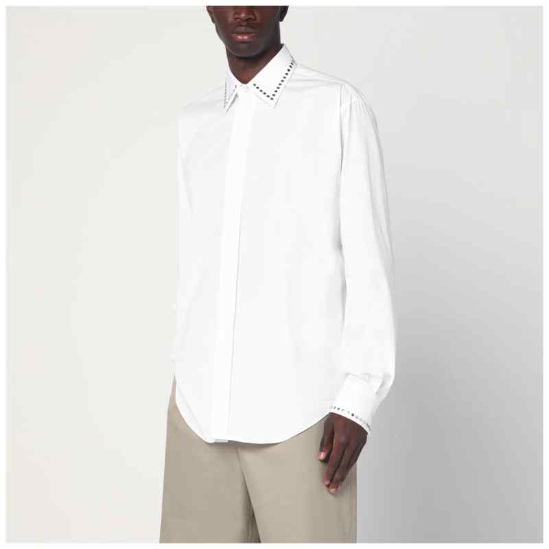 Alexander McQueen White cotton shirt with studs