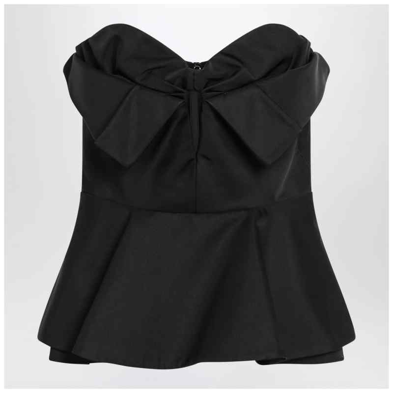 Alexander McQueen Black corset top in silk blend