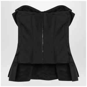 Alexander McQueen Black corset top in silk blend