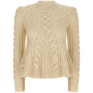 Alexander McQueen Peplum Cable Sweater