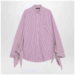 Balenciaga White/plum striped cotton shirt