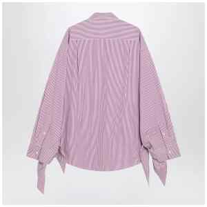 Balenciaga White/plum striped cotton shirt