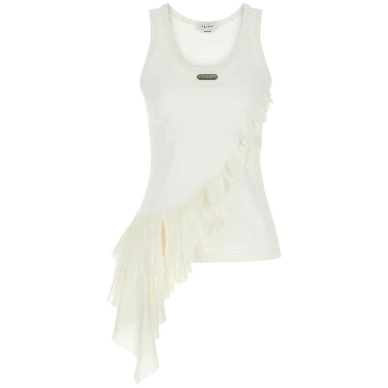 Alexander McQueen Silk Ruffle Tank Top