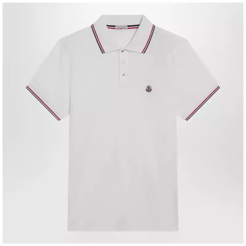 Moncler White short-sleeve polo shirt
