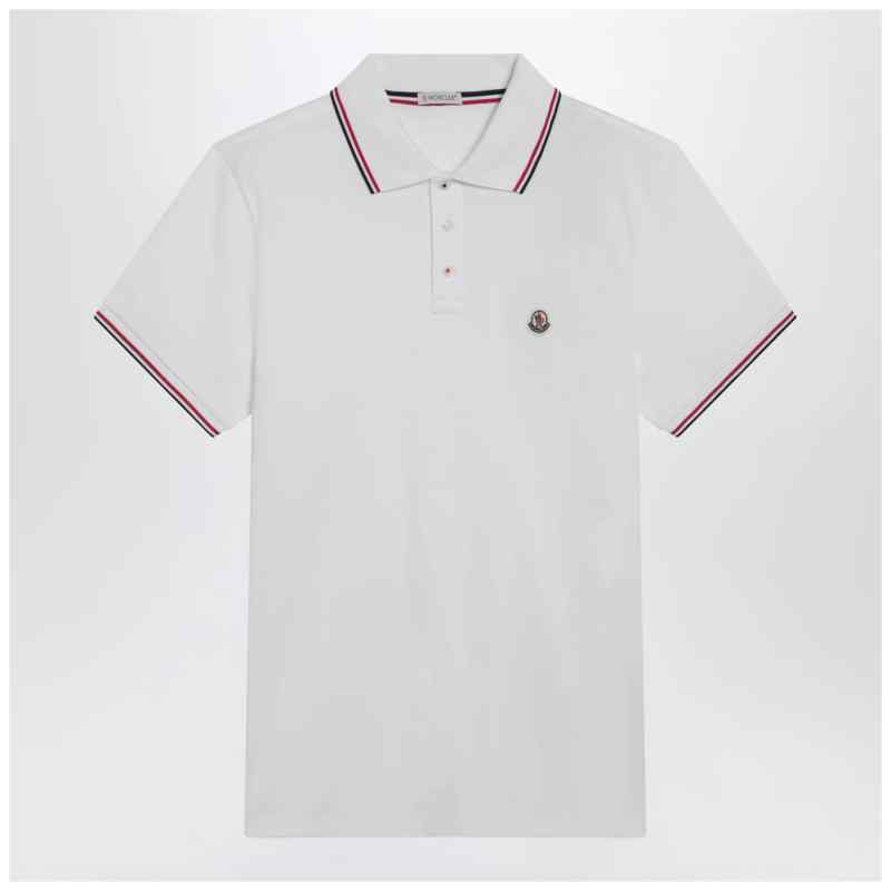 Moncler White short-sleeve polo shirt