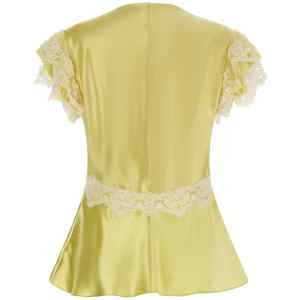 Alberta Ferretti Satin And Lace Top