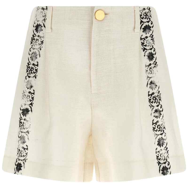 Alberta Ferretti Fortuny Linen Shorts