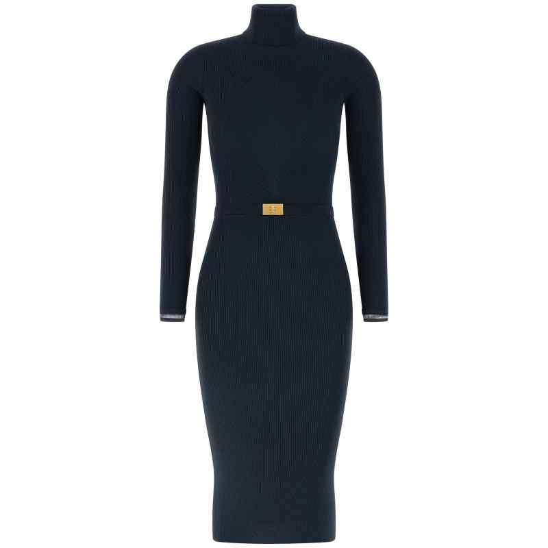 Elisabetta Franchi Logo Belt Dress