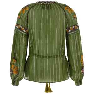 Valentino Garavani Embroidered Lurex Silk Shirt