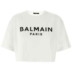 Balmain Logo Crop T-shirt