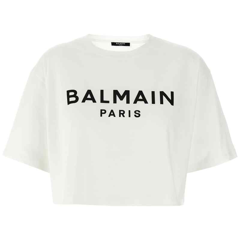 Balmain Logo Crop T-shirt