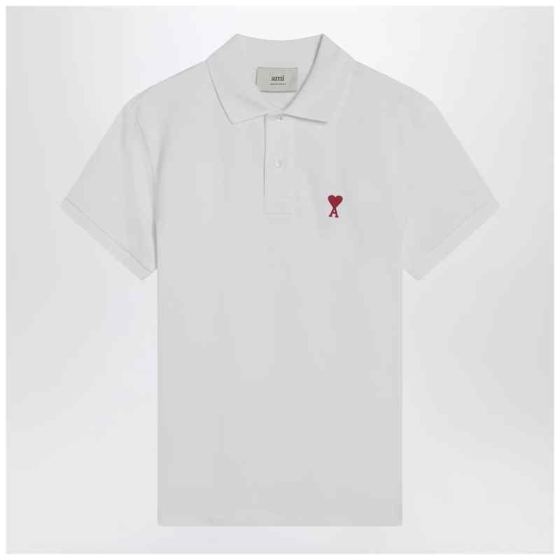Ami Paris White Ami De Coeur polo shirt