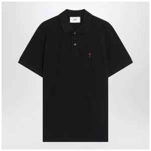Ami Paris Ami De Coeur black polo shirt