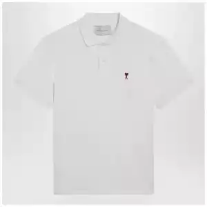 Ami Paris Ami De Coeur white polo shirt