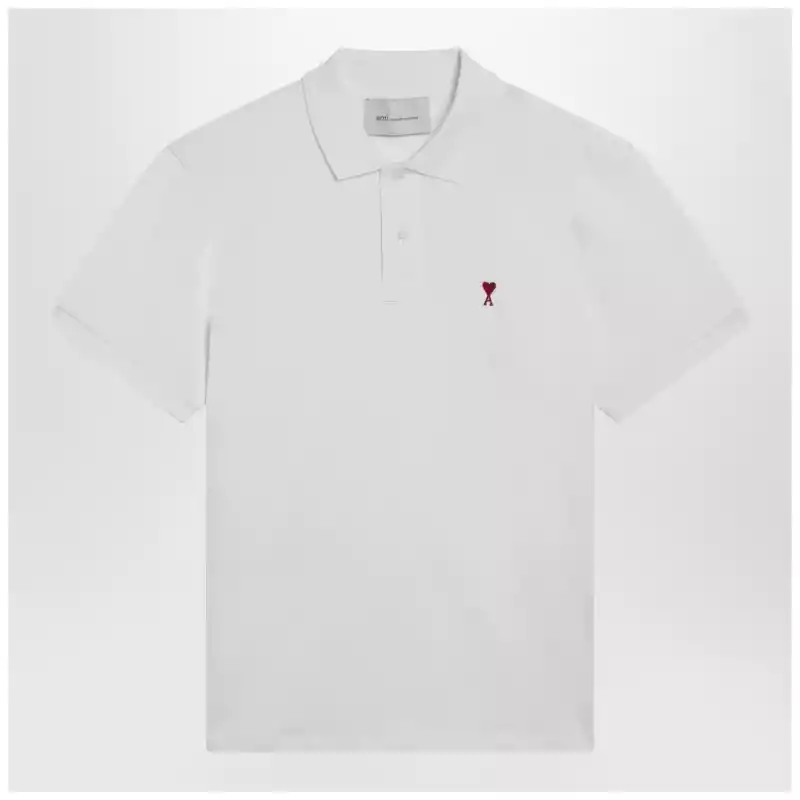 Ami Paris Ami De Coeur white polo shirt