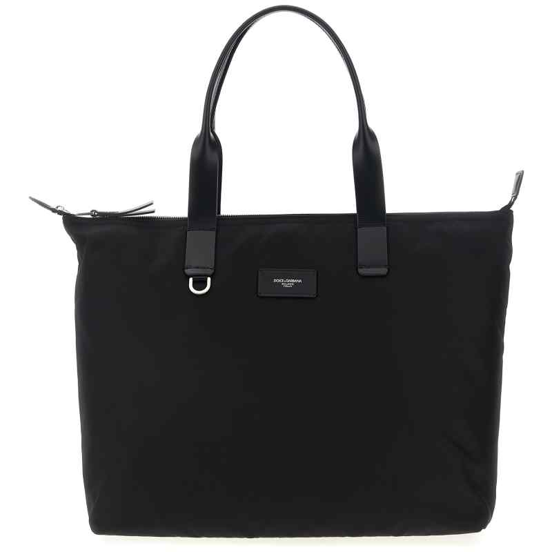 Dolce & Gabbana Media Logo Patch Shopping Bag