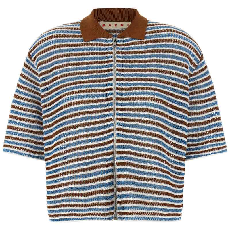 Marni Striped Crochet Cardigan