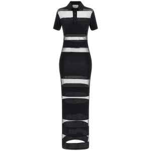 Coperni Striped Sheer Polo Dress