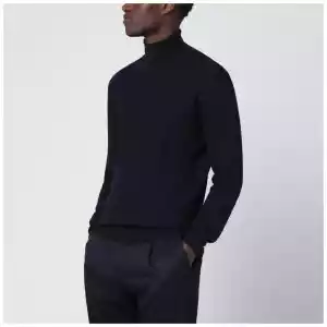Tagliatore Blue wool turtleneck sweater