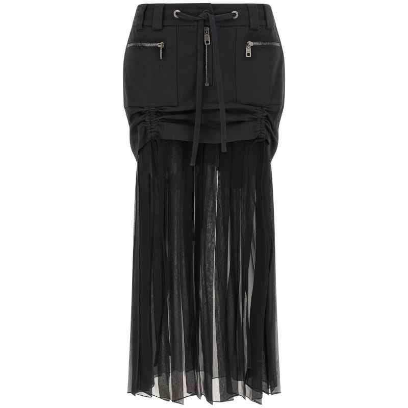 Dolce & Gabbana Twill And Chiffon Skirt