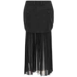 Dolce & Gabbana Twill And Chiffon Skirt