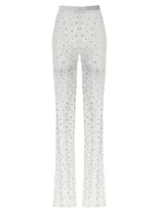 Alessandra Rich Rhinestone Lace Leggings