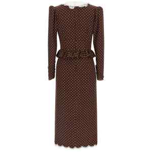 Alessandra Rich Polka Dot Midi Dress