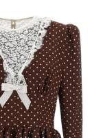 Alessandra Rich Polka Dot Midi Dress