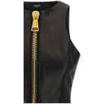 Balmain Maxi Zip Leather Dress