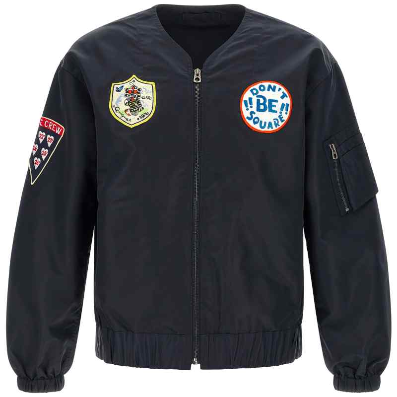 Kenzo Badges Collarless Bomber Jacket