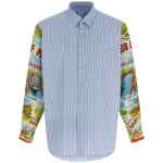 Comme Des Garcons Shirt Patterned Sleeve Shirt