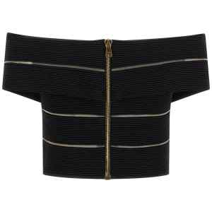 Balmain Off-the-shoulder Crop Top