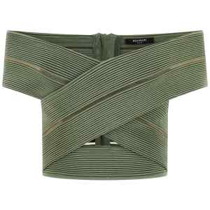 Balmain Off-the-shoulder Crop Top