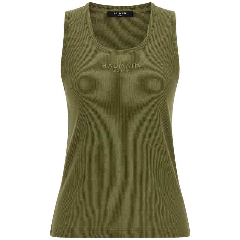 Balmain Logo Embroidery Tank Top