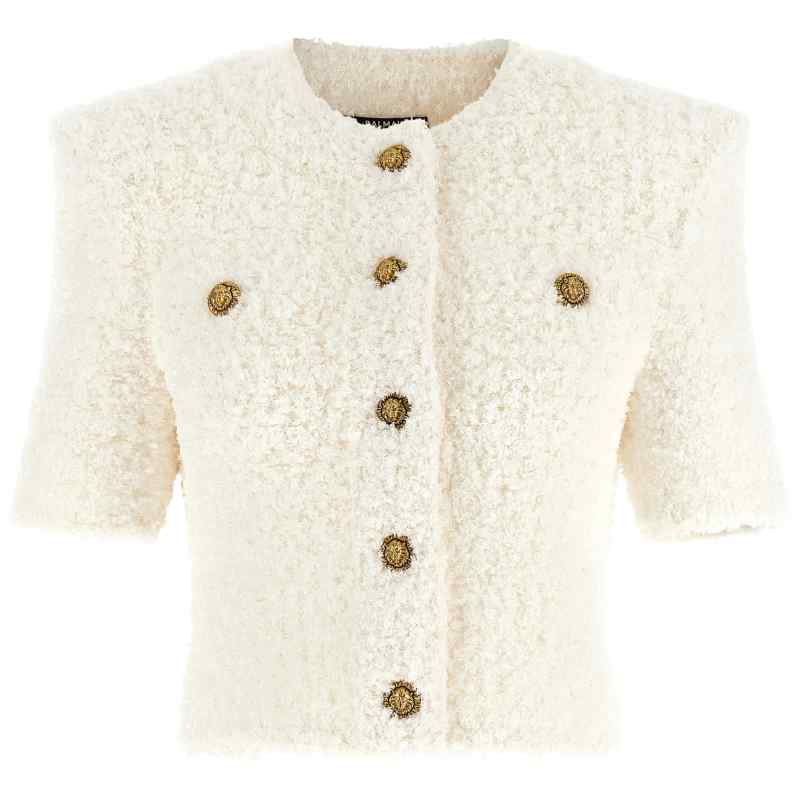 Balmain Cardigan Tweed Plumetis