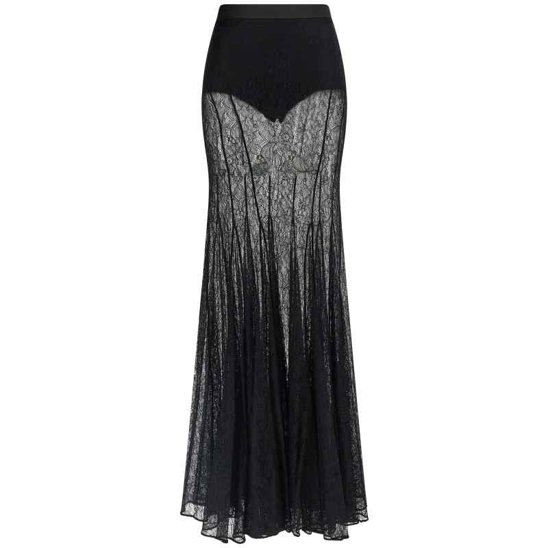 Elisabetta Franchi Lace Long Skirt