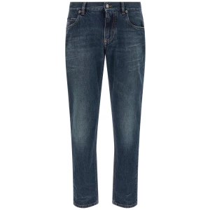 Dolce & Gabbana Logo Embroidery Jeans