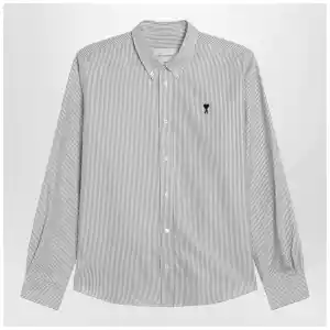 Ami Paris Ami De Coeur striped white shirt