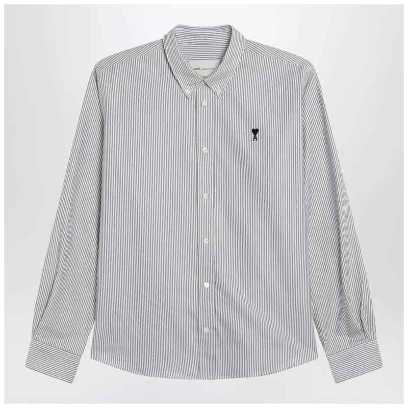 Ami Paris Ami De Coeur striped white shirt