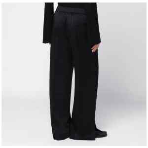 Jil Sander Black satin palazzo pants