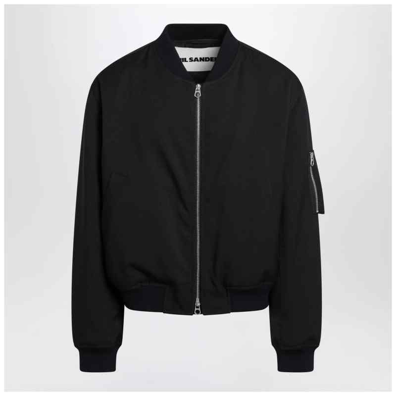 Jil Sander Dark blue zipped bomber jacket